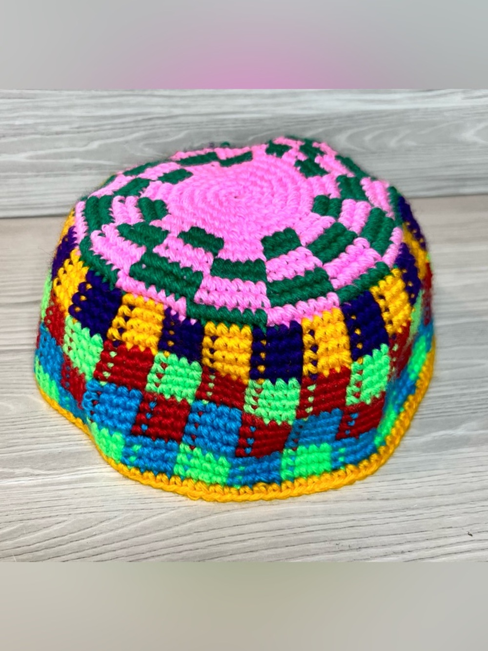 SOLD! Medium Big Cotton Crochet "Frik"/"Freak" Kippah/Yarmulke/Cap